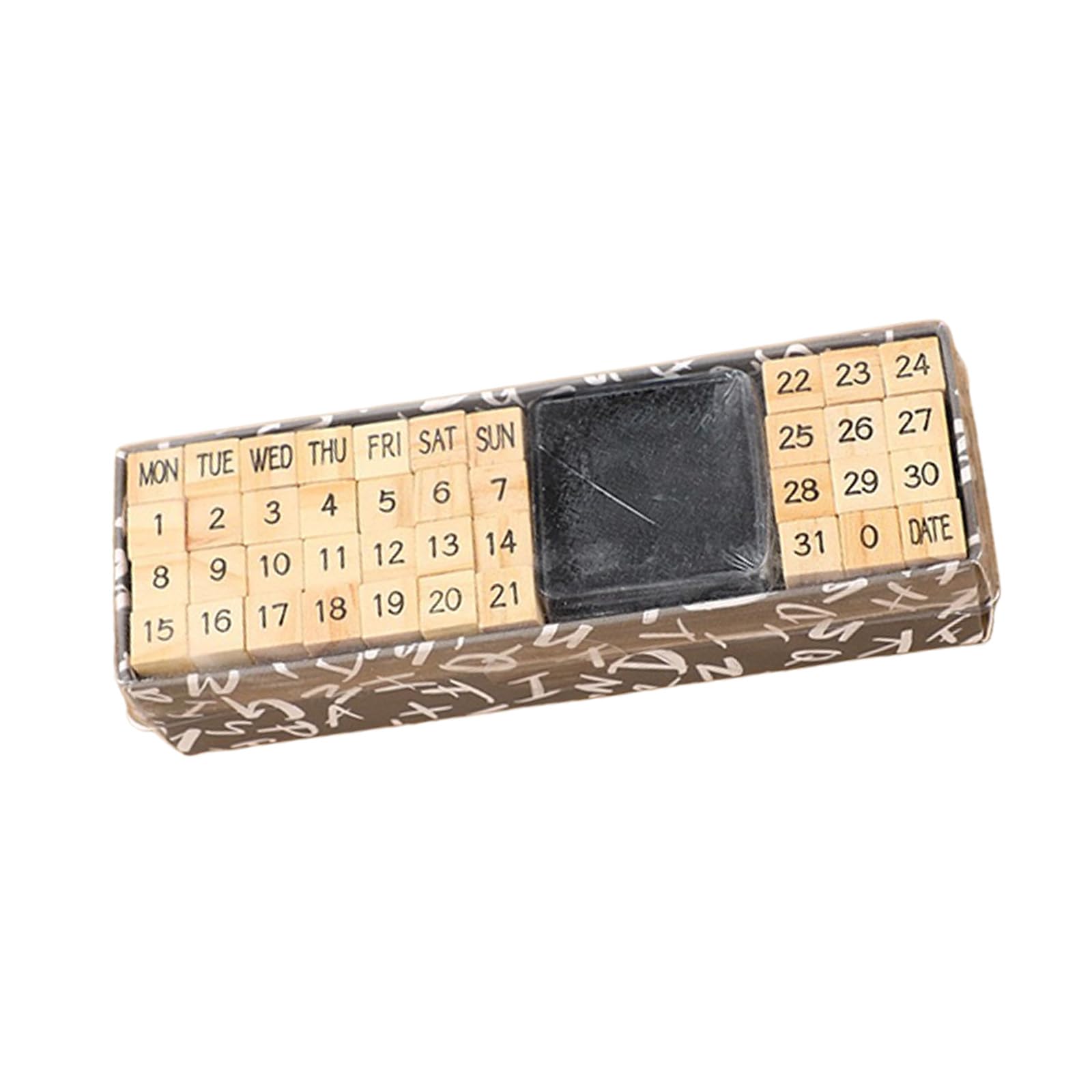 40Pcs Letter Number Stamp Alphabets Number Symbol Stamps Wood Construction Comes with Inks Pad for Teachers Students Multipurpose Wooden Stamp