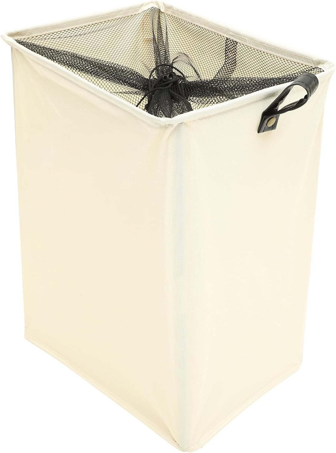 PRETYZOOM Foldable Laundry Hamper 60l Lightweight Laundry Basket with Wheels Mesh Cover and Pu Leather Handles Large Capacity Clothes Basket for Home Storage and Portable Use