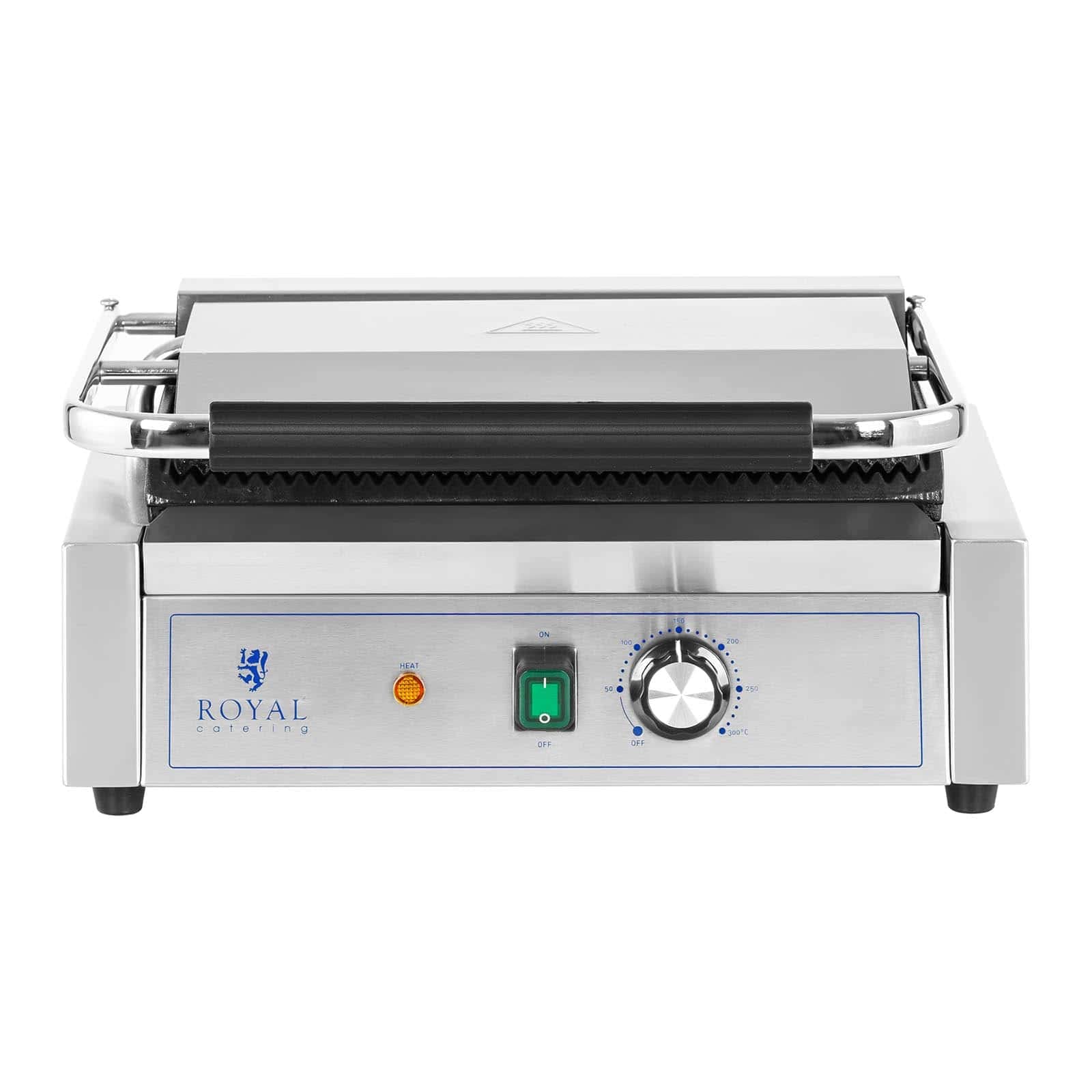 Royal Catering RCPKG-2200-R Machine À Panini Grill Appareil Toaster Croque-Monsieur Professionnel Professionnelle (2 200, 33 x 22 cm, 50-300 °C)