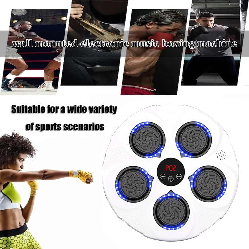 Máquina De Boxeo Musical, Máquina De Boxeo Musical Inteligente, Equipo De Entrenamiento De Objetivo De Pared Electrónico con Música, Entrenador De Boxeo Electrónico con Música Led Bluetooth (c