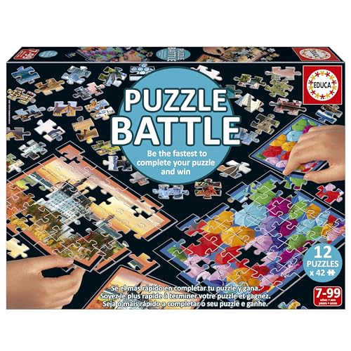 Educa - Puzzle Battle Paisajes, Juego de Mesa Familiar, Una