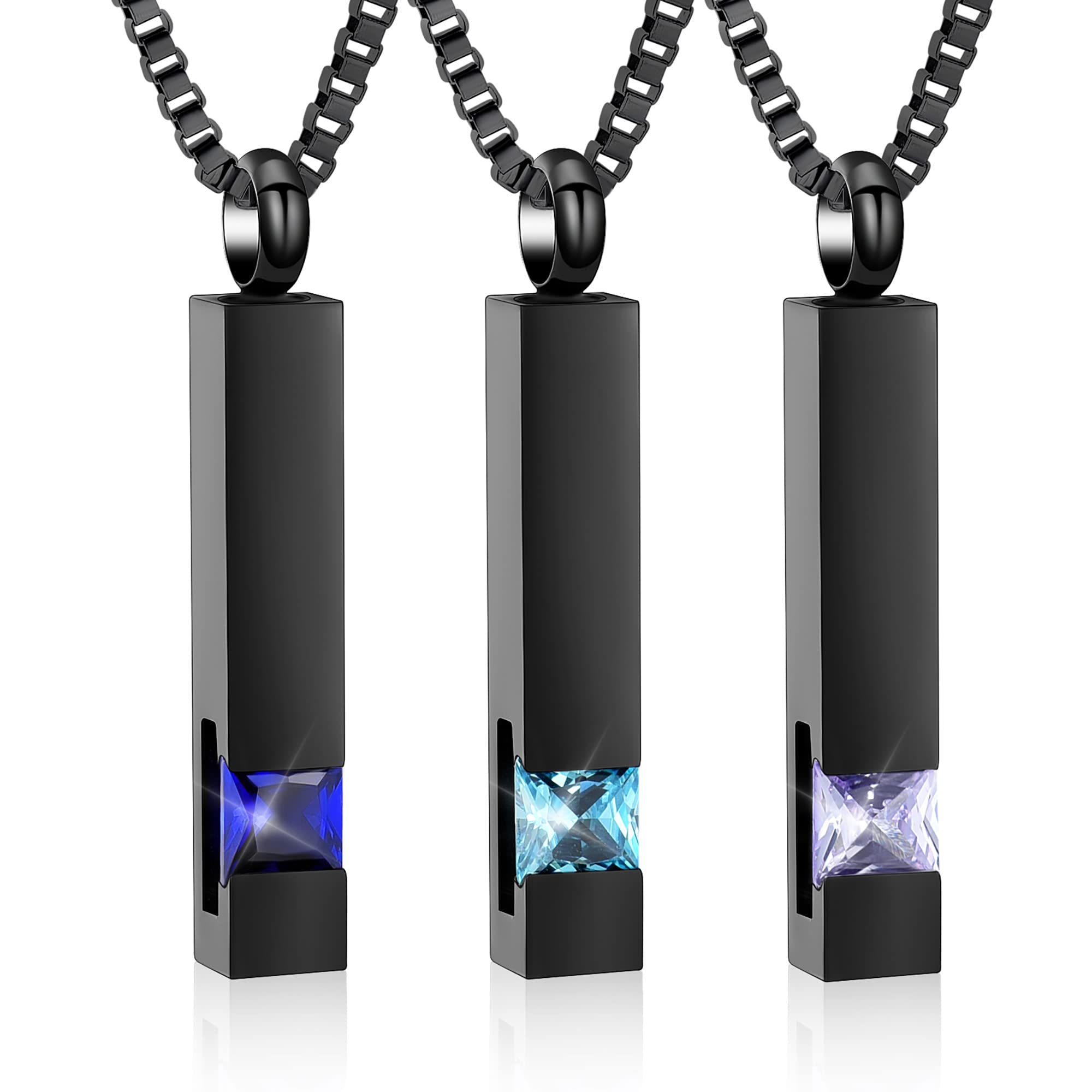 YOUFENG Collana con urna per ceneri con pietra