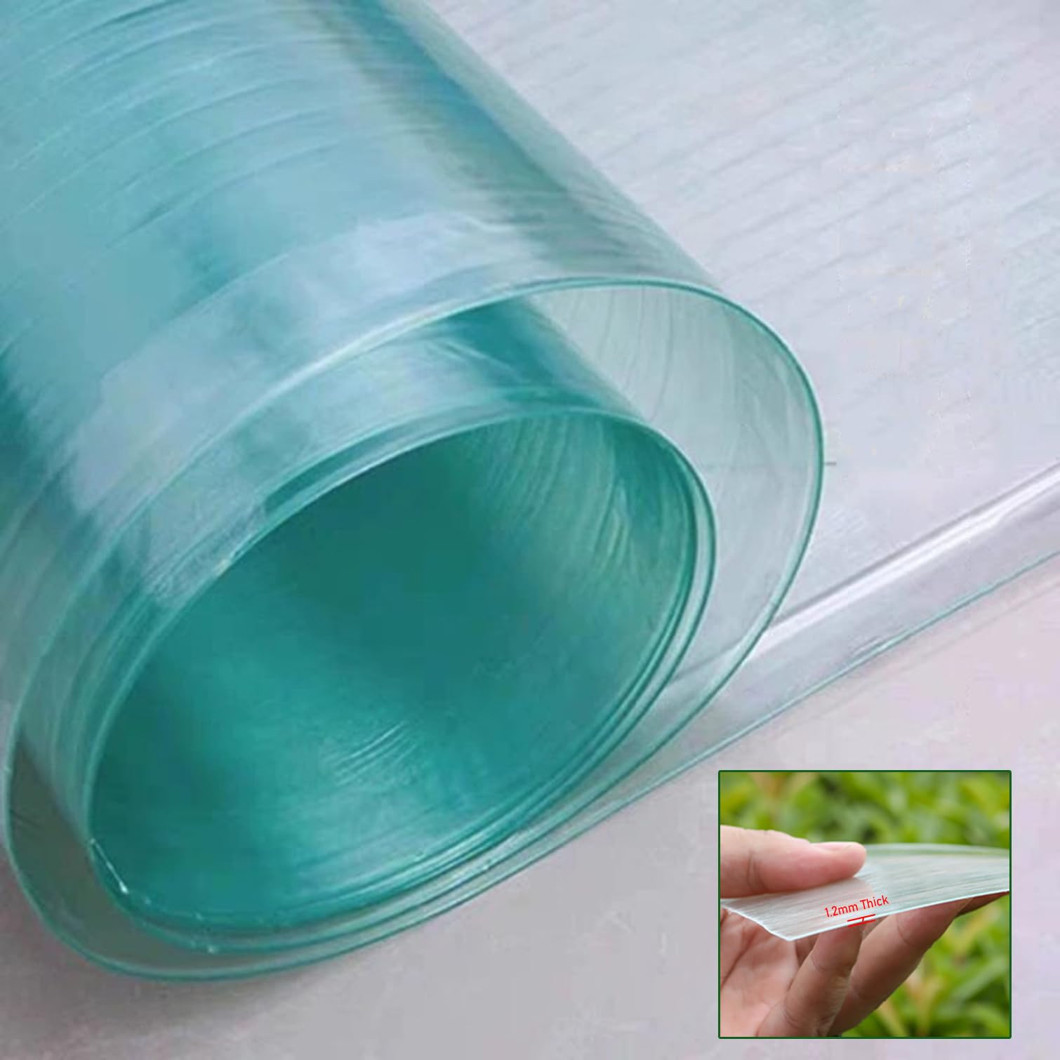 Placas De Policarbonato para Tejados,Lámina de Fibra de Vidrio 1,2mm Grosor,Impermeable y UV Panel de Plástico Transparente,Marquesinas Exterior Invernadero,Fácil de Cortar (1,5m x 12m)