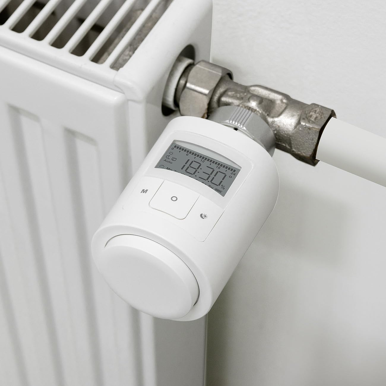revolt Thermostatventil: 6er-Set Programmierbares Universal-Heizkörper-Thermostat, Display (Heizkörper Thermostat elektronisch, Adapter, Heizung)