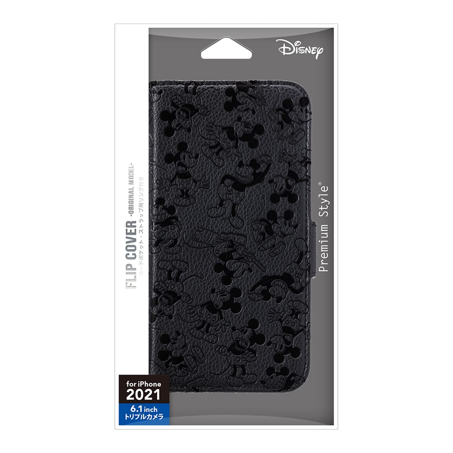 プレミアムスタイル PGA PG-DFP21N01MKY フリップカバー Disney ミッキーマウス〔iPhone 13 Pro用〕