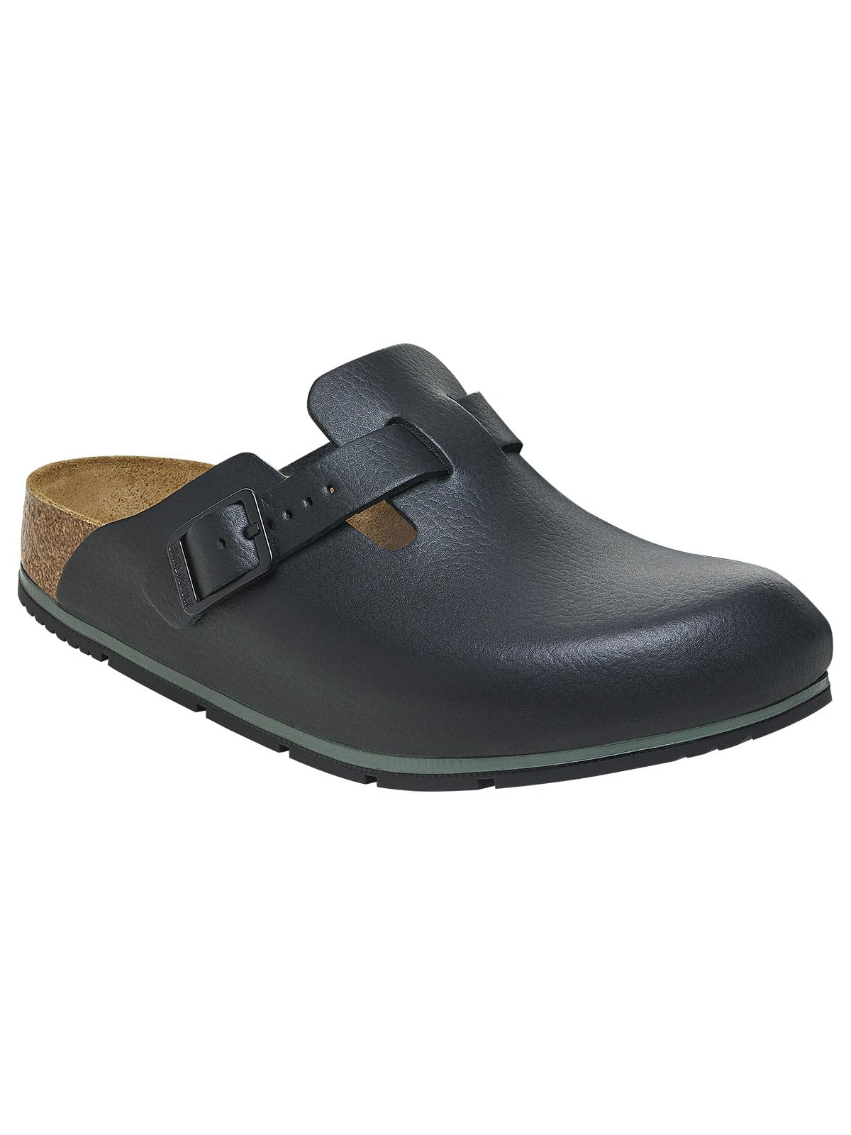Birkenstock Boston Pro - Pantofole da uomo e donna, in pelle, certificate secondo la norma EN ISO 20347:2043, scarpe professionali per medicina, gastronomia e servizio, Nero , 42 EU