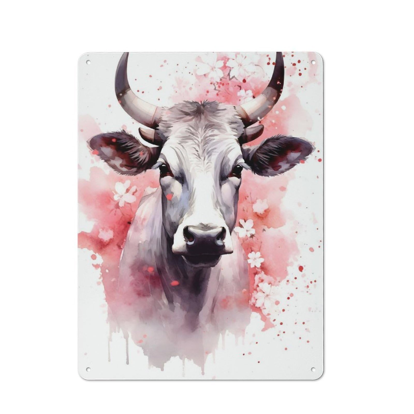 Industrial Cow Decorative Metal Plaque 40x30cm, Studio Wall Art for Flat, Bar, Studio Or Gallery Wall