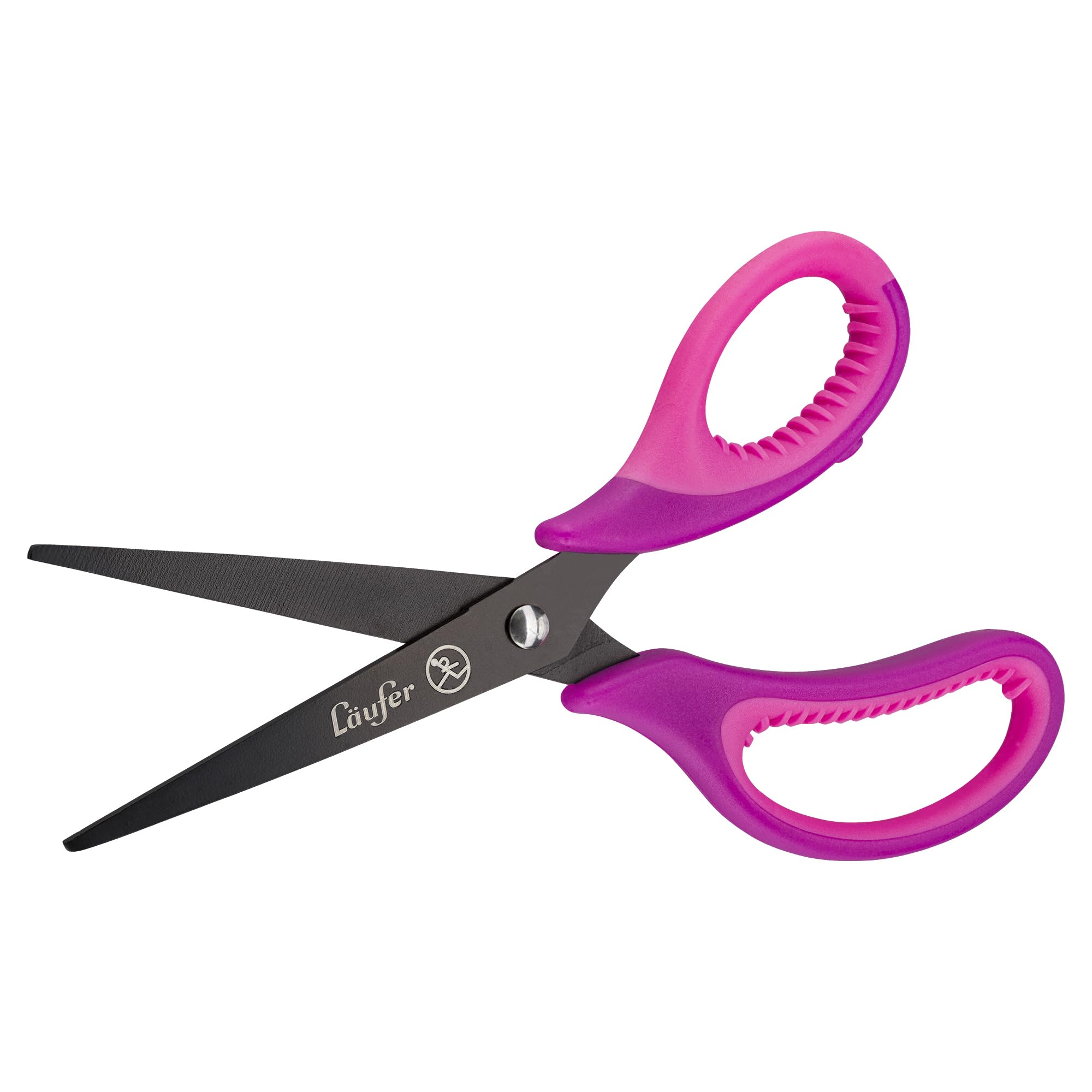 Läufer 87228 Ergonomic School Scissor, Pointed, School from 1st Grade, Purple/Pink, Crafting Scissors for Right-Handed Users