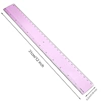 Vista 5 de Regla recta de plástico para estudiantes, escuela, oficina, 2