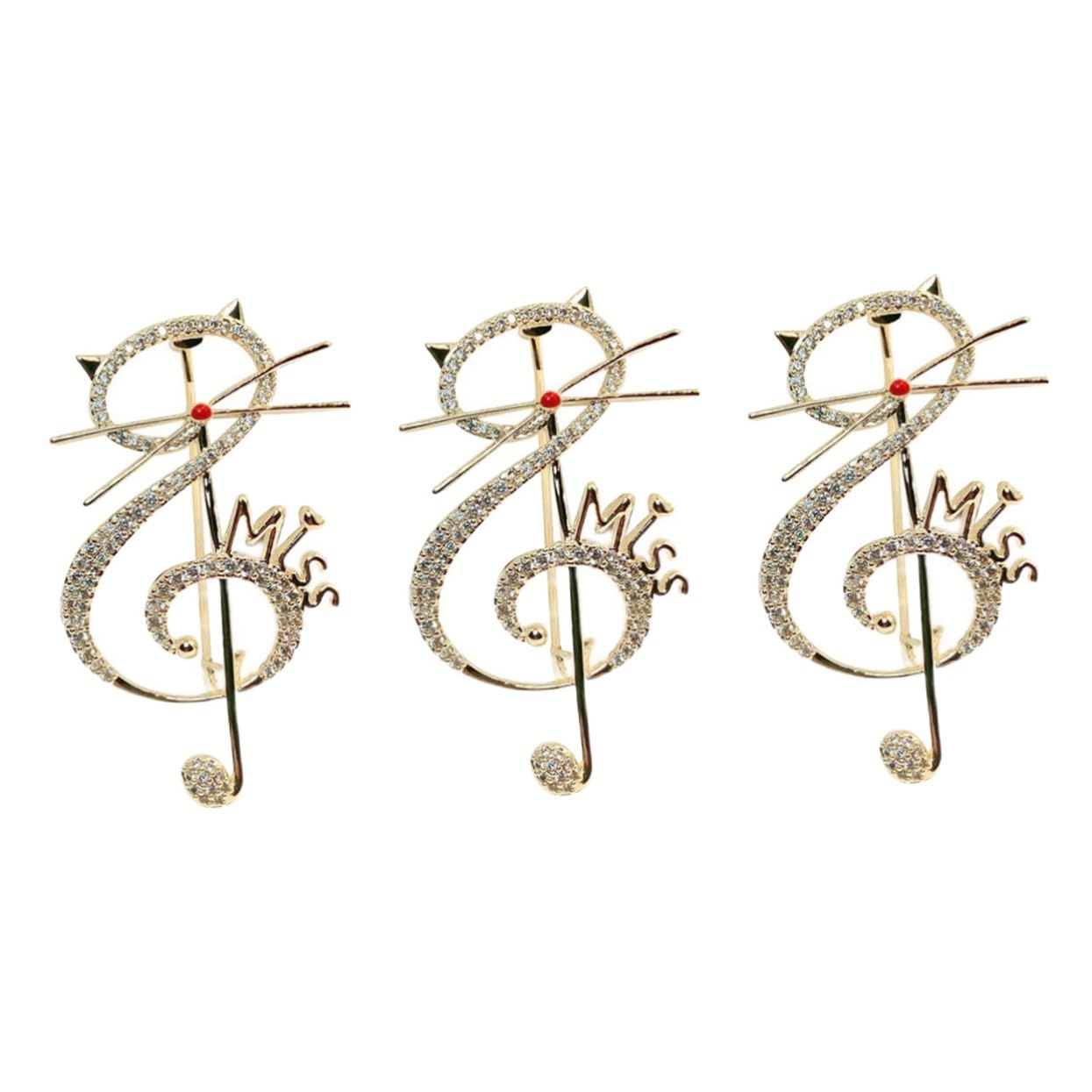 Holibanna Broche De Nota Musical Clips De Broche De Circón Bufanda Bandana Para Mujer Broche Esmaltado Kawaii Adorable Broche De Circón Broche Para Mujer Broches Retro Golden Cobre