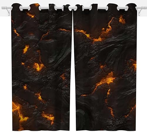 Cortinas de oscurecimiento de habitación de lava, 2 paneles, cortinas reductoras de luz (55 pulgadas de ancho) x 72 pulgadas de alto