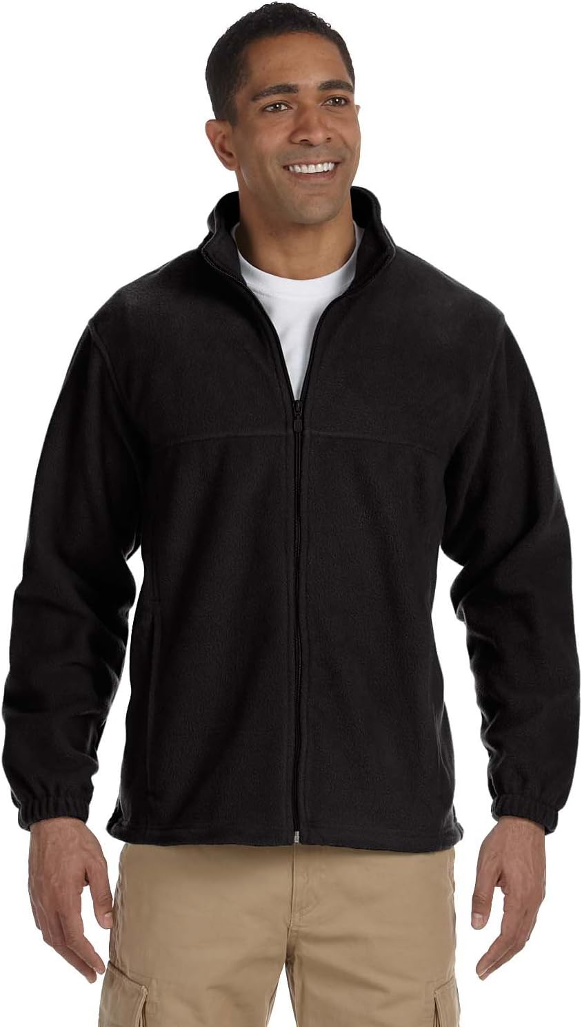 Harriton Men's Tall 8 oz. Full-Zip Fleece 2XT BLACK