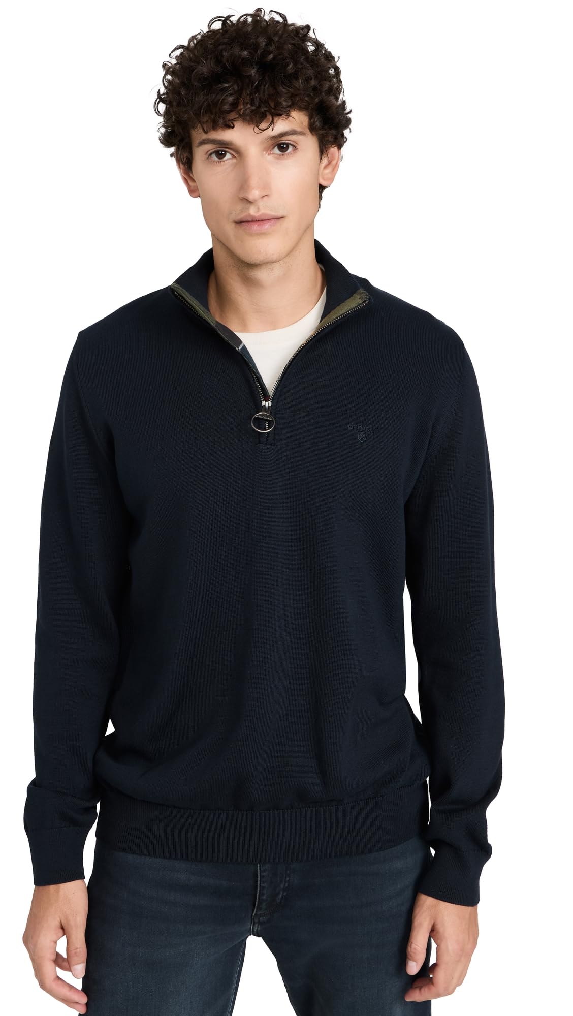 Barbour Mens Half-Zip Jumper - Navy NY91 - M