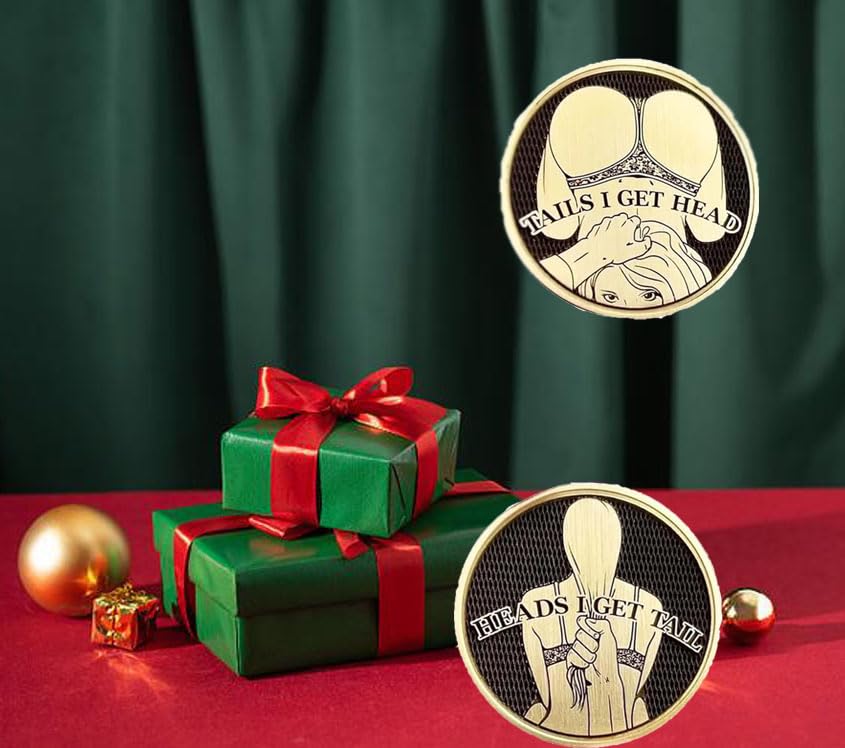 Lot De 2 Pièces Tête Ou Queue Humoristiques – Pour Défis Entre Adultes – Porte-bonheur Et Idée Cadeau Saint-Valentin