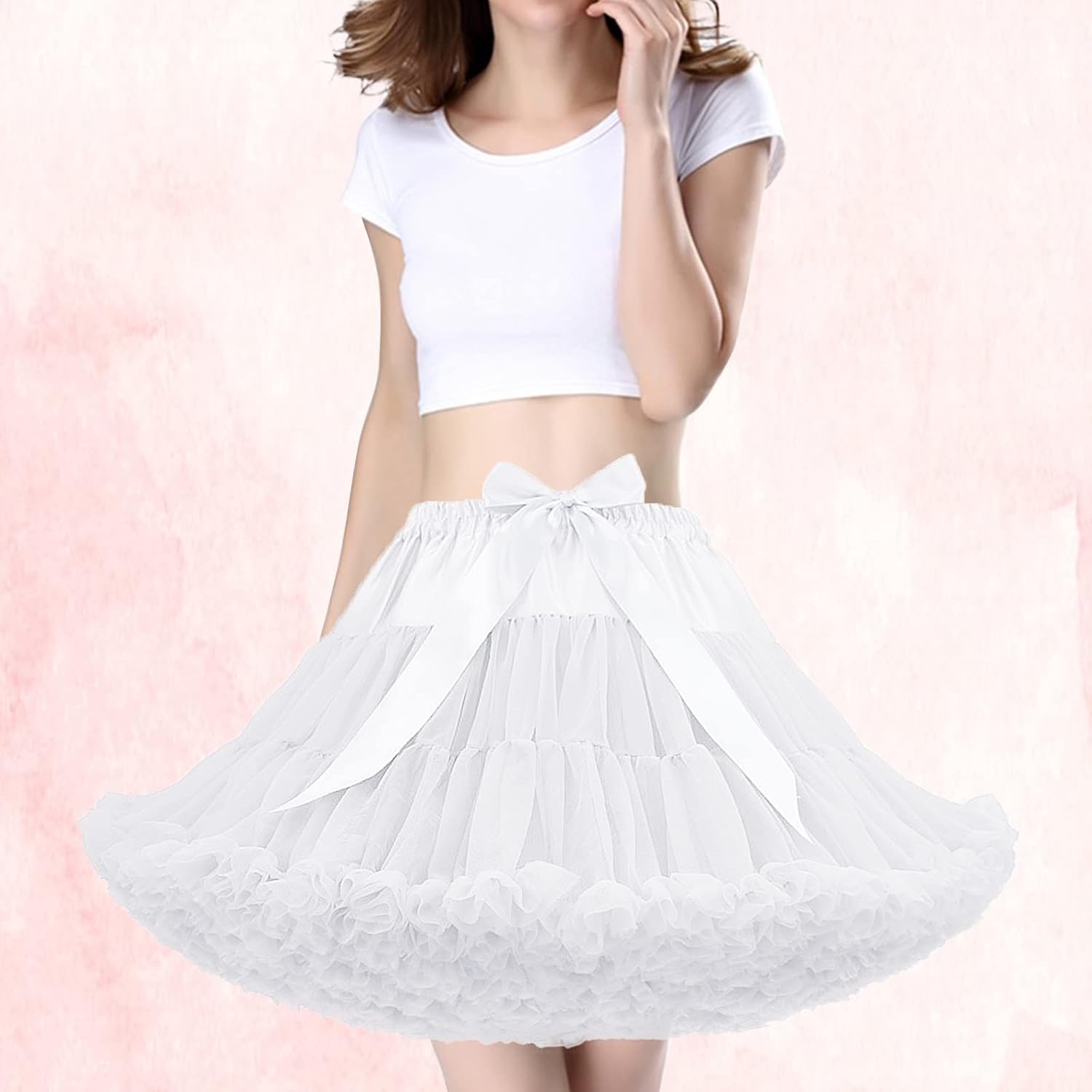 SHEJIZE Women's Petticoat Skirts Chiffon Tulle Skirts Underskirt Tutu Ballet Dress Puffy Crinoline - Image 5