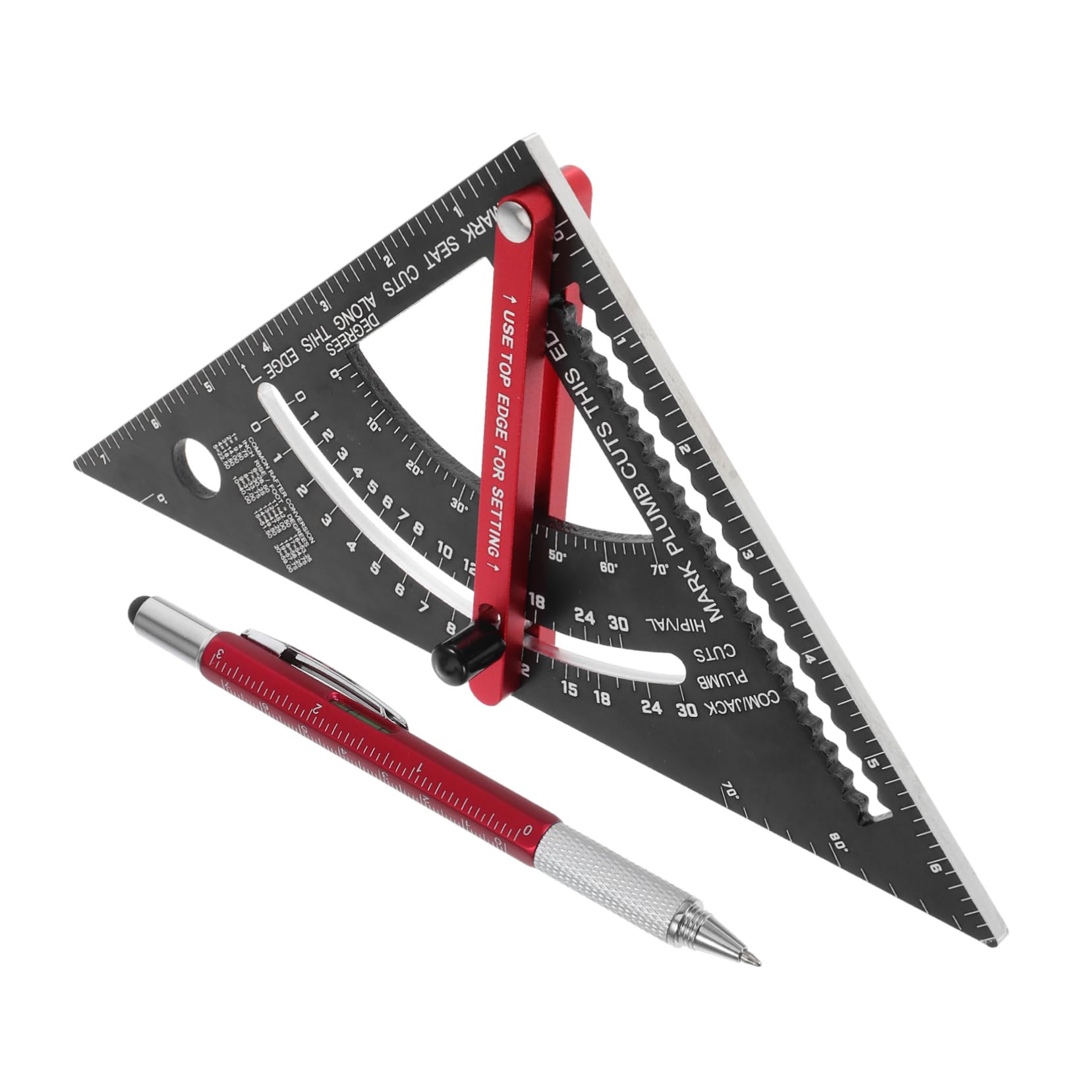 Équerre de Menuisier en Alliage D’aluminium Rouge, Lot de 2