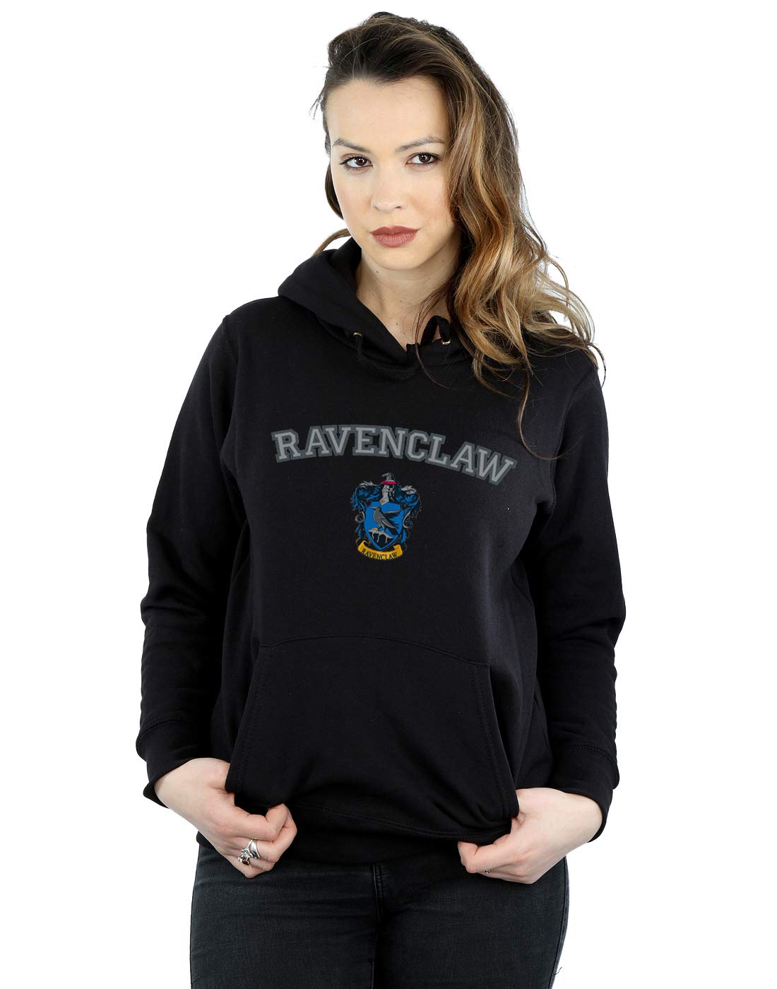 Absolute Cult Women's Black Harry Potter Ravenclaw Crest Hoodie Small