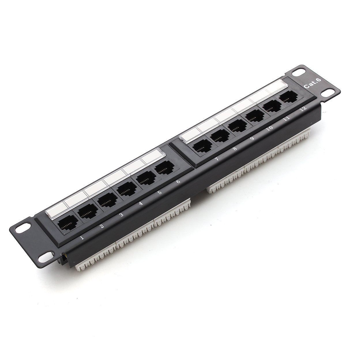 12 Port Cat6 Cat5 Rj45 Patchpanel Ethernet Netzwerk Rack Wandhalterung - #2