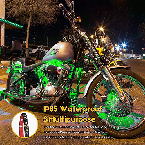Tira de luces LED verde de 24 pulgadas para auto, pack de 4 miniatura 3