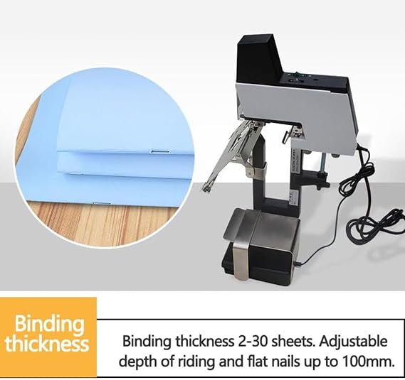 Automatic Electric Stapler with Pedal - 106 Rapid Stapler Binder Machine, 2-30 Sheets Capacity, Adjustable Thickness 100mm - Office & Heavy Book Binding, 1-9 Intensity Levels
