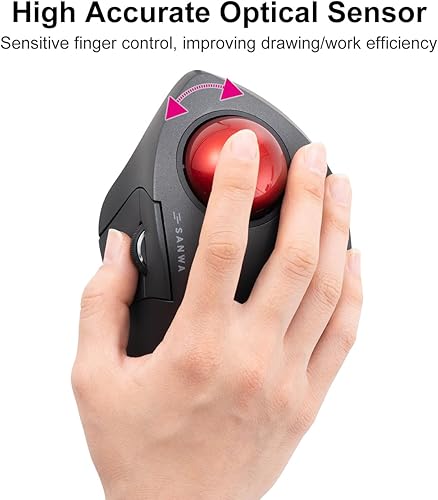 Miniatura 4 de SANWA Trackball 44mm/1.73in, bola de repuesto para GMAWBTTB138N/GMATB137, ELECOM DEFT PRO y otros ratones de trackball compatibles, rojo brillante