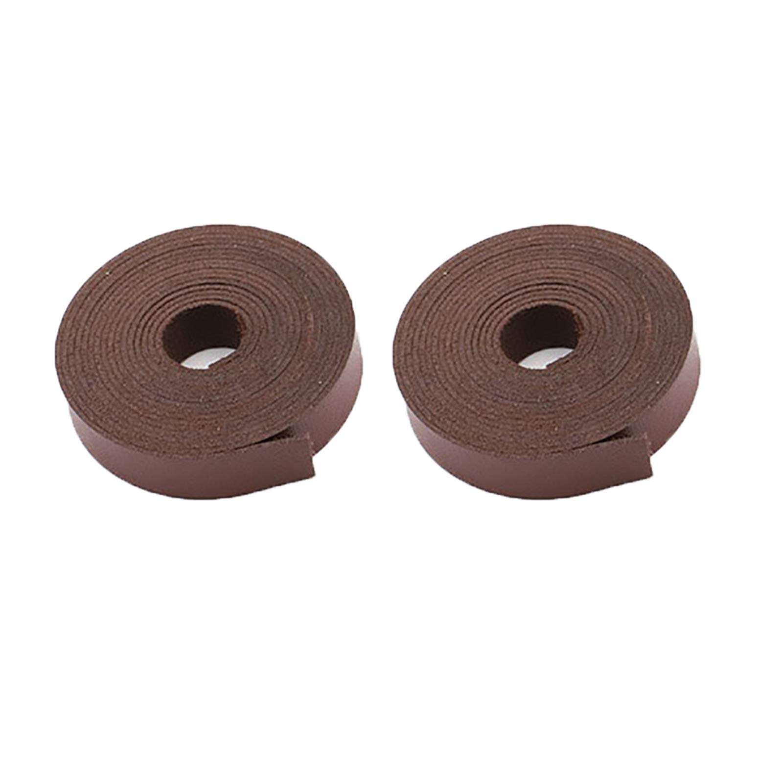 2 Rolls Cowhide Leather Cord Jewelry Crafts Leather Strips, 2m*1.5cm, 2m/roll