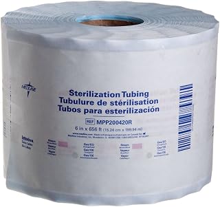 Medline Instrument Sterilization Tubing, Steam and Gas Compatible, 6 Inches x 656 Feet Roll, Case of 1 Each