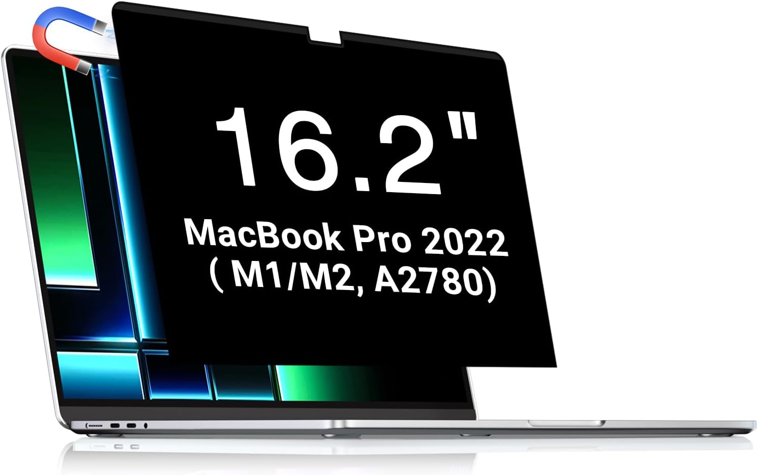 Magnetic MacBook Pro 16 inch Privacy Screen M3 M2 2024,Macbook Pro Privacy Screen Protector for MacBook Pro 16.2" M3 2024, Anti Spy/Eye Protection/Bubble Free/Easy On/Off