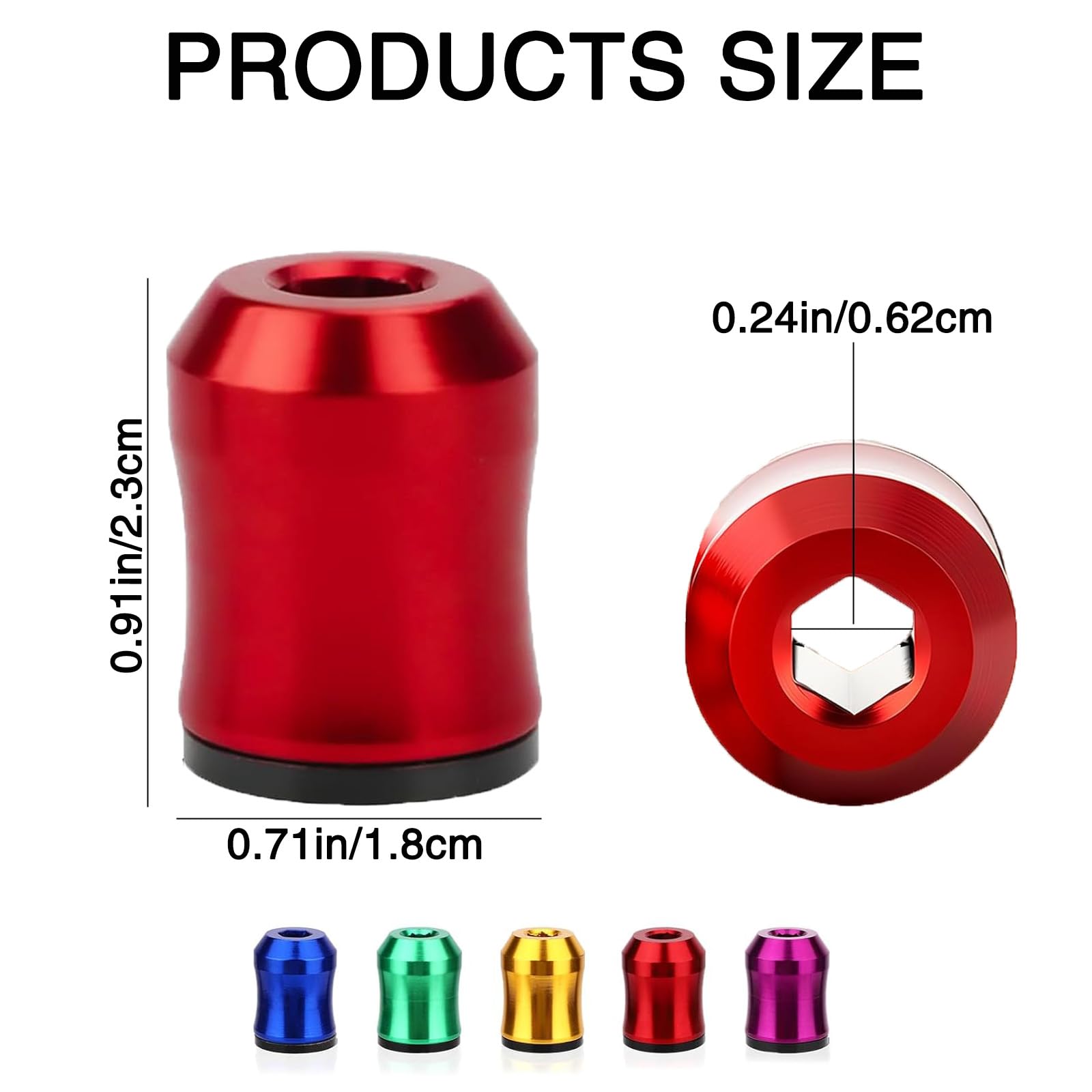 Paquete de 5 anillos magnéticos fuertes para tornillo, juego de soportes magnéticos de aleación de aluminio para taladro y destornillador, anillo magnético universal de cabeza de destornillador