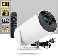 Projetor Portátil com Tela de 60 Polegadas Inclusa Kit Completo Android 13 Imagem 4K Wi-Fi Foco Automático Para Quarto Sala e Cinema em Casa