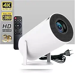 Projetor Portátil com Tela de 60 Polegadas Inclusa Kit Completo Android 13 Imagem 4K Wi-Fi Foco Automático Para Quarto Sala e Cinema em Casa