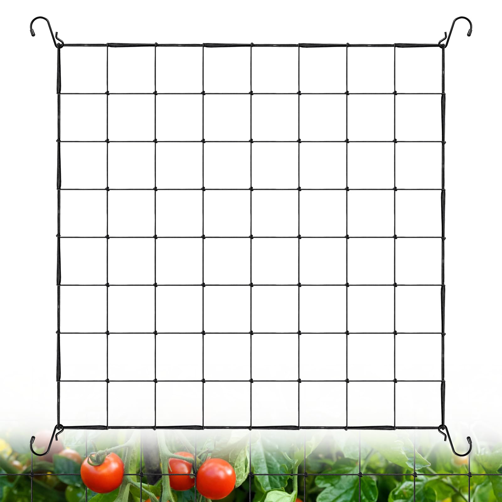 Red De Escalada Para Plantas - 80x80 Cm, Elástica, Con 4 Ganchos, Para Huertos, Enredaderas Y Trepadoras