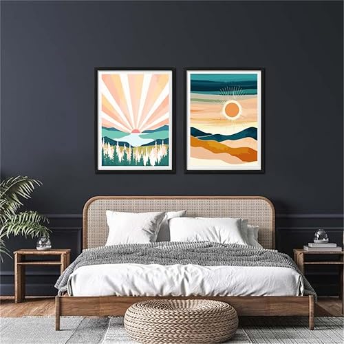 Miniatura 5 de YANXIN Kit de pintura por números para adultos principiantes, paquete de 2 pinturas enrolladas por números sobre lienzo para arte creativo de pared