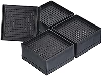 Vista 13 de uxcell Elevadores de cama, 4 piezas, elevadores de muebles de 1.5 pulgadas, elevador de sofá cuadrado ajustable con alfombrilla antideslizante