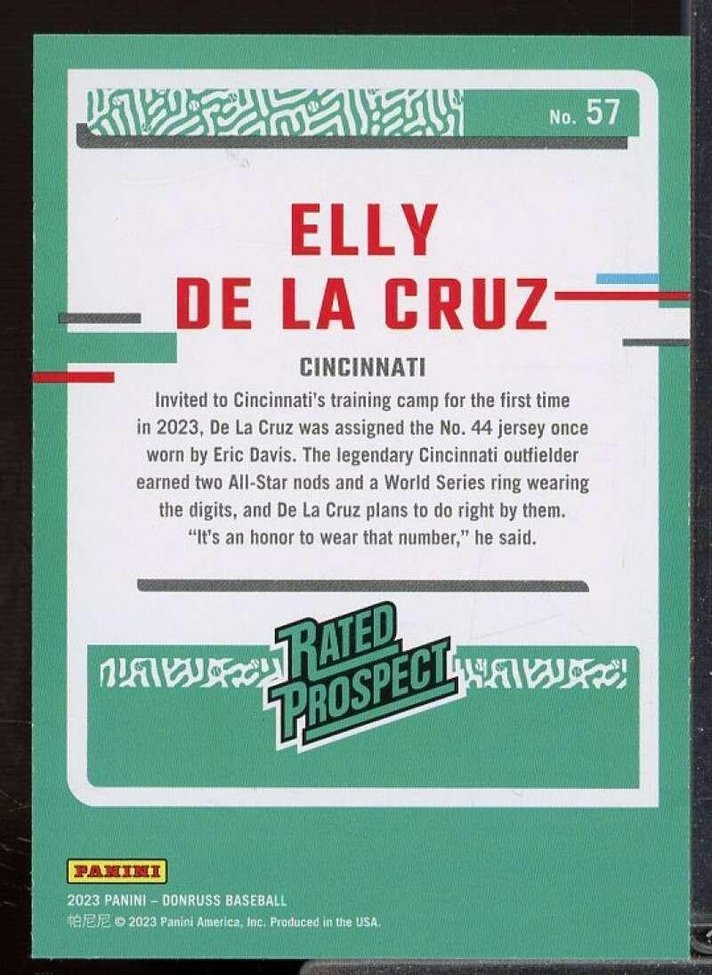 Elly De La Cruz Rookie Card 2023 Donruss Holo Carolina #57 - Baseball Slabbed Rookie Cards