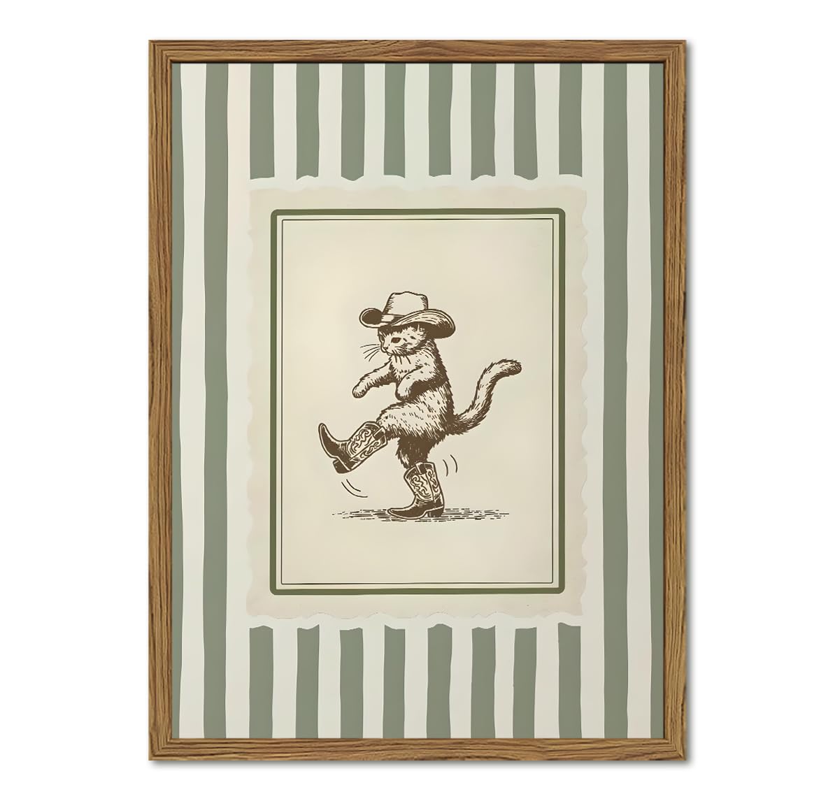 How Lucky Are We Wall Art Vintage Striped Letter Postcard Wall Decor Picture Trendy Preppy Inspirational Quote Poster Canvas Painting Print for Living Room Bedroom 12x16 inch Walnut Wood Framed — view 13