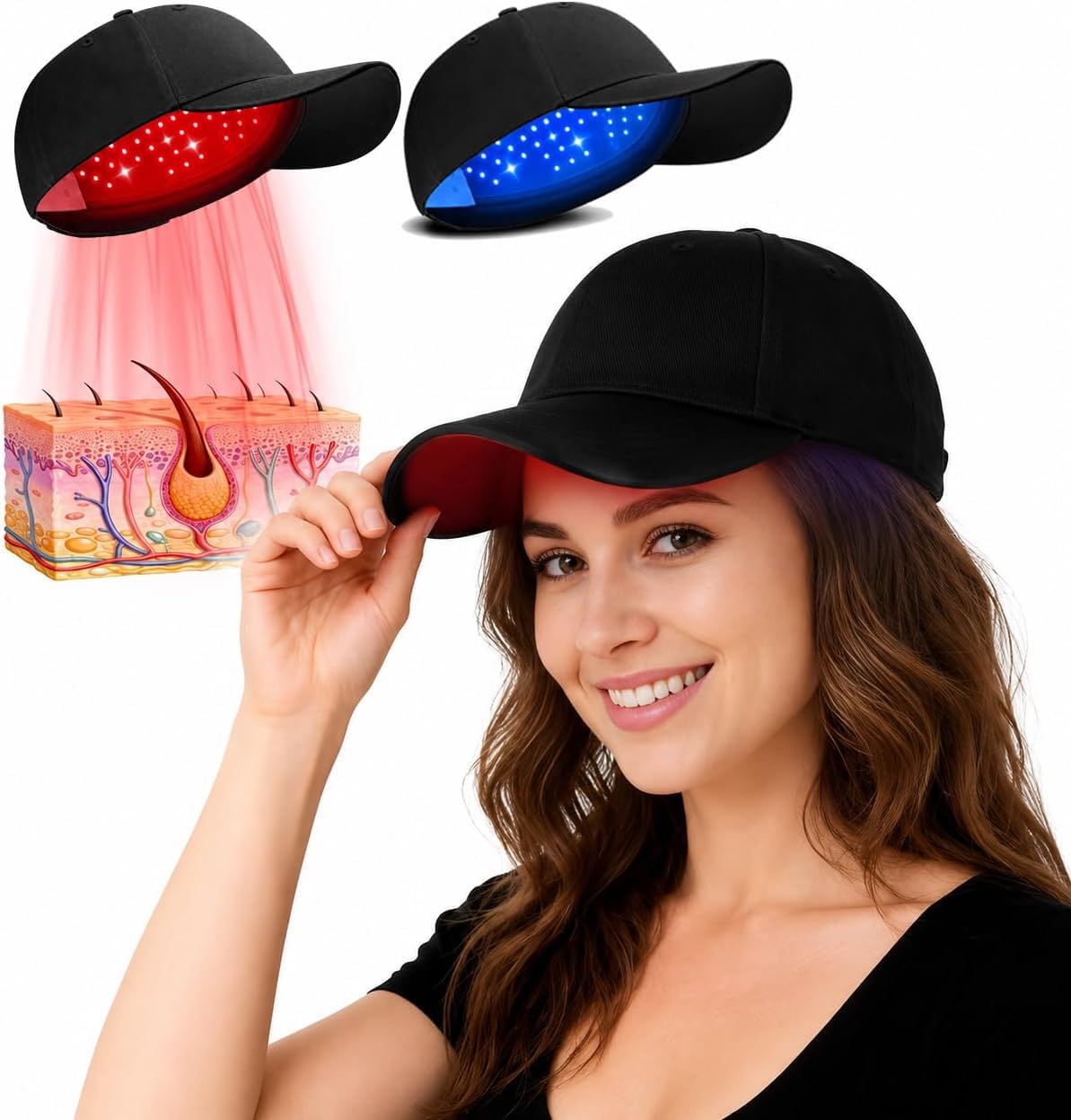 KRLZ Wireless Laser Cap for Hair Regrowth,Rechargeable Red Light Therapy for Hair Growth | Red Light Therapy for Hair Growth, Rechargeable Wireless Laser Cap-image-13