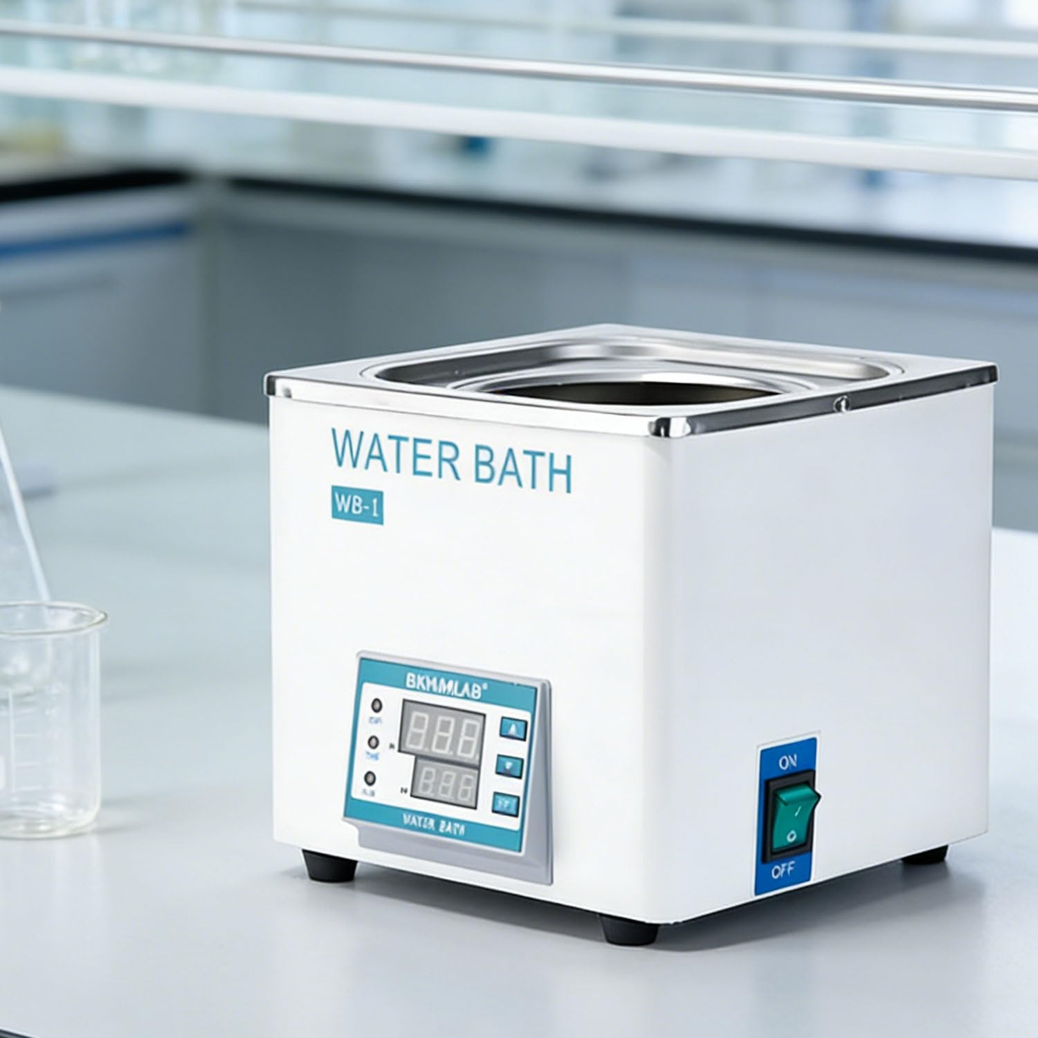 Baño María de laboratorio digital de 300 W, baño María de acero inoxidable de un solo orificio de 3 L, baño María de temperatura constante con pantalla digital eléctrica, con función de temporización