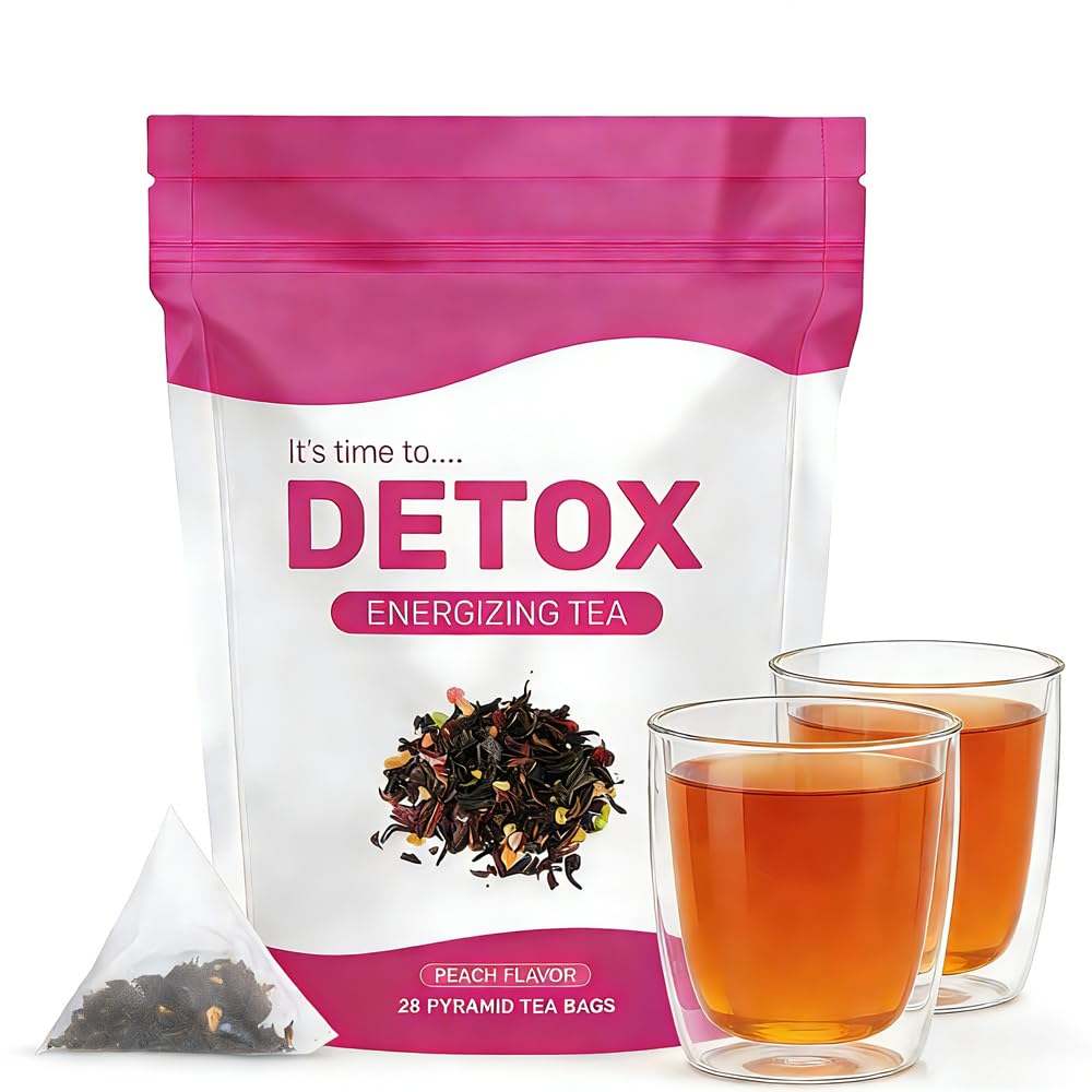 Peach Flavour Detox Tea for Weight Loss Natural Slimming Tea Digestive Support Laxative-Free, 28 Vegan Tea Bags