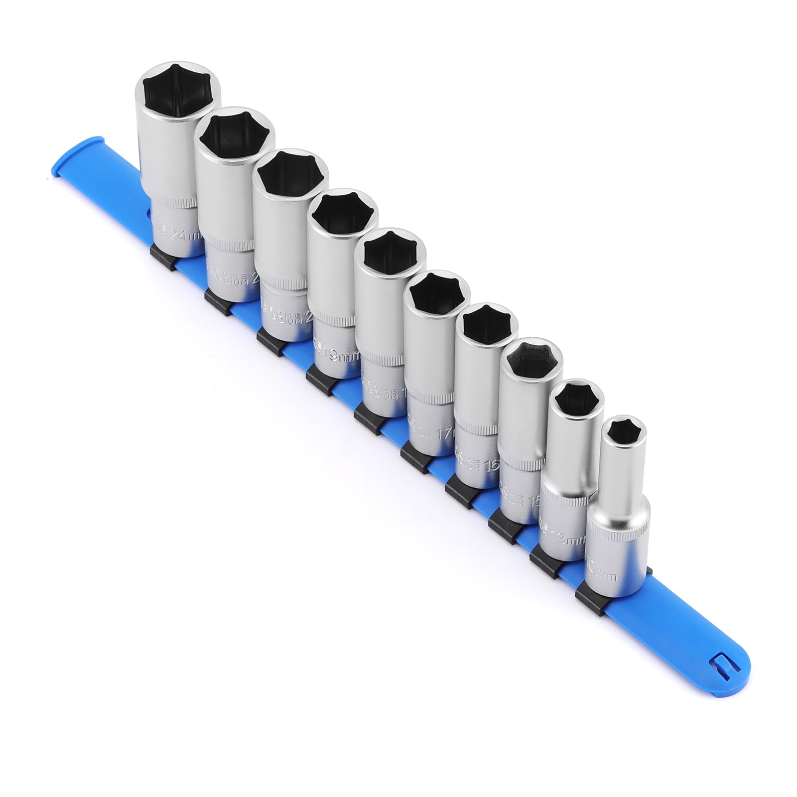 MIXPOWER 10 Pieces 1/2-Inch Drive Deep Impact Socket Set, 6-Point,10-24mm,CR-V, 1/2-Inch, 10-24mm - Image 3