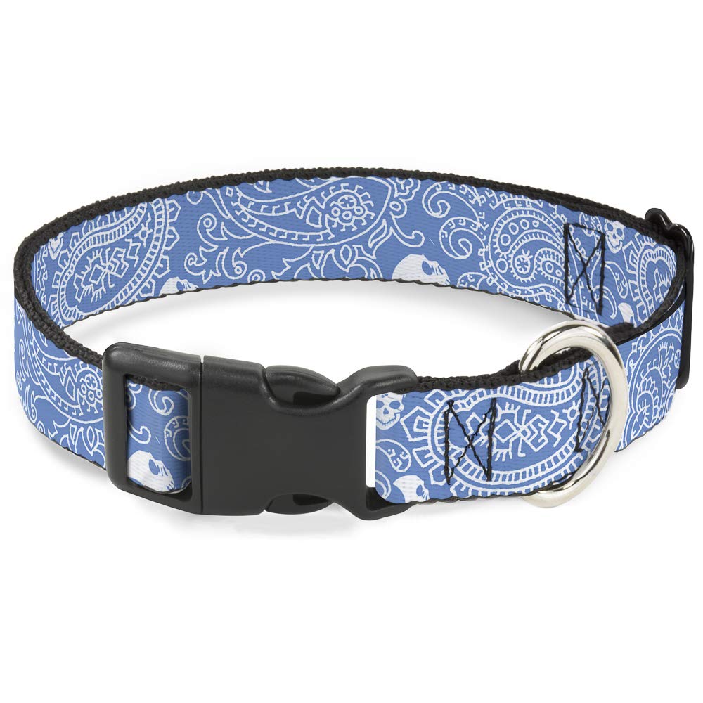 Collier bandana crânes bleu grand chien réglable Buckle Down Pc-w30202-wl