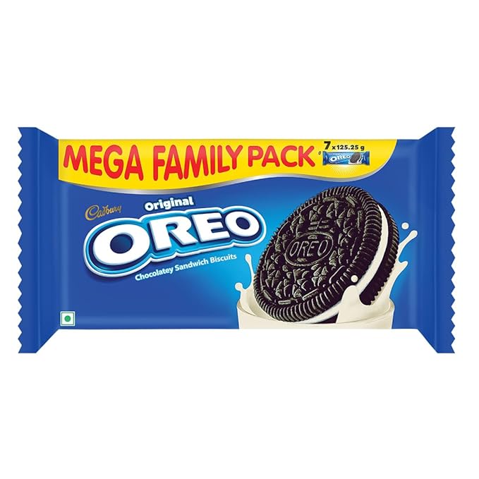 Cadbury Oreo Vanilla Flavour Creme Sandwich Biscuit Mega Family Pack, 876.75g