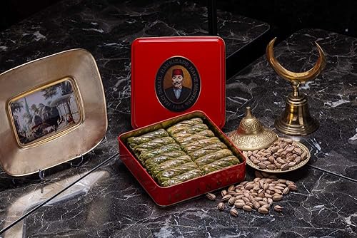 Miniatura 152 de Hafiz Mustafa 1864 Istanbul Baklava - Caja de pastelería - Bocadillos de postre de Baklava horneados hechos de hojas de masa filo fresca, pistacho