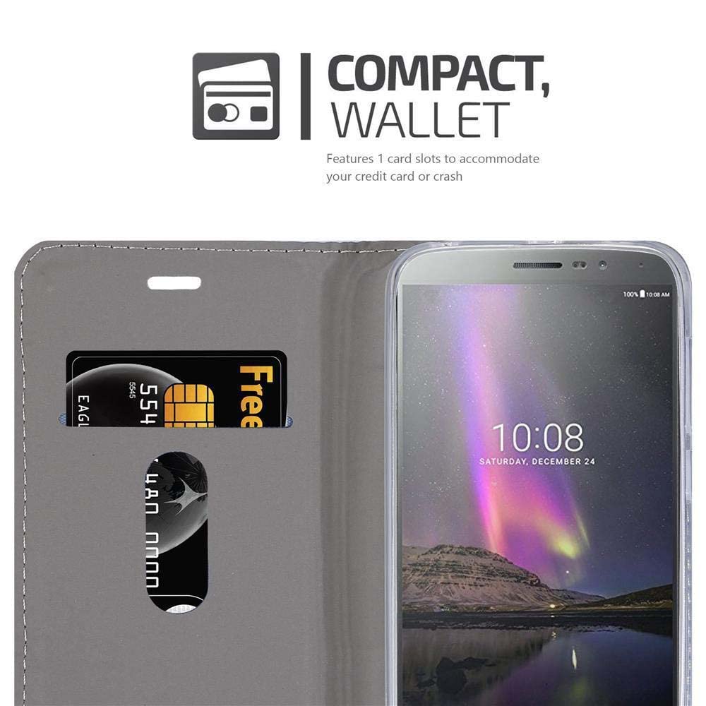 Cadorabo Custodia Libro per Lenovo P2 in CLASSY ARGENTO – con Vani di Carte, Funzione Stand e Chiusura Magnetica – Portafoglio Cover Case Wallet Book Etui Protezione