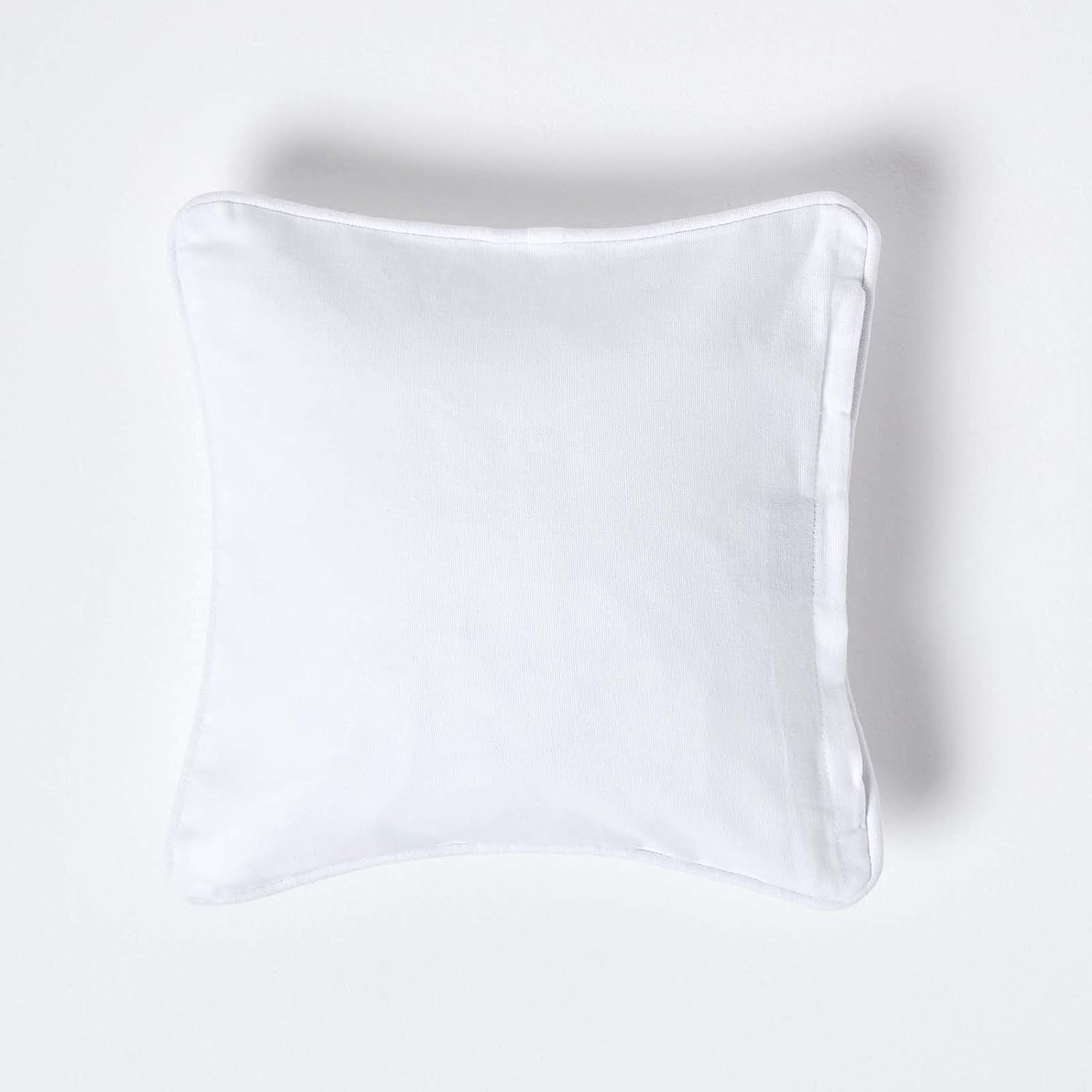 HOMESCAPES 100 Cotton Plain White Cushion Cover 45 x 45 cm Square