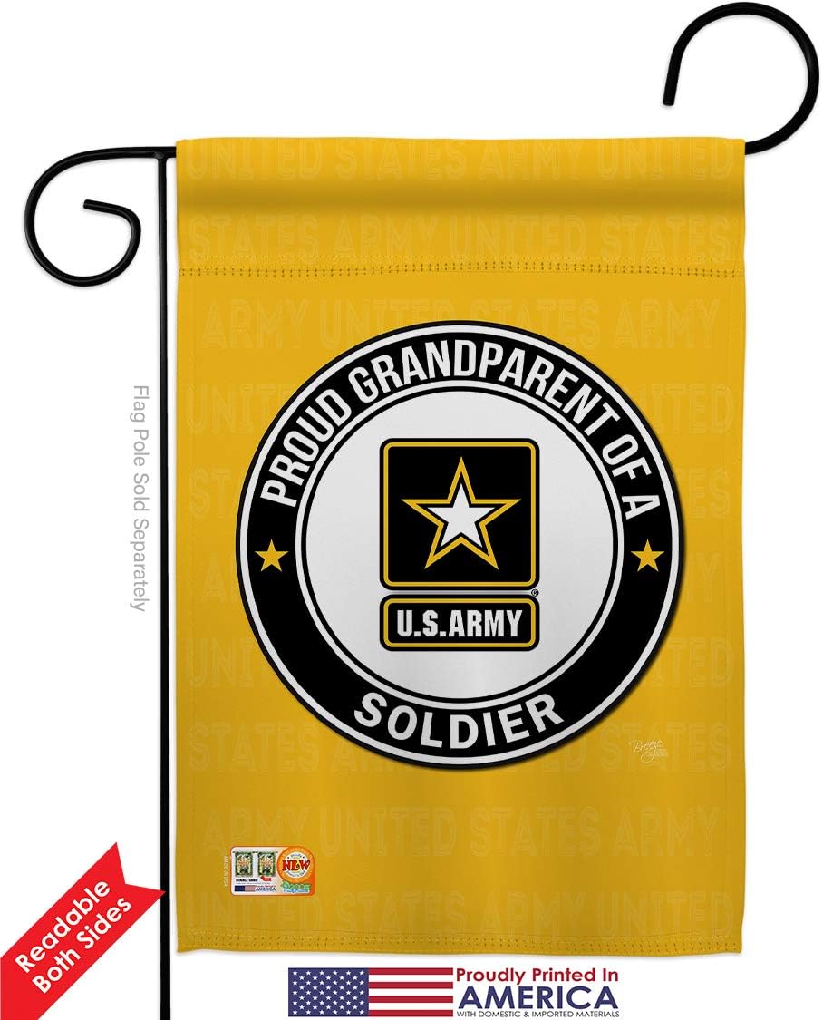 Army Proud Grandparent Soldier Garden Flag Armed Forces Rangers United State American Military Veteran Retire Official Small Decorative Gift Yard House Banner Double-Sided Made In USA 13 X 18.5