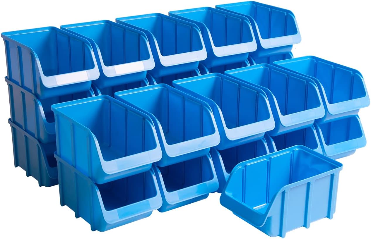 Hünersdorff Opbergboxen Set - 26 Stuks Rode PP Dozen Maat 3 | Stapelbaar Voor Gereedschap, Voorraad & Meer