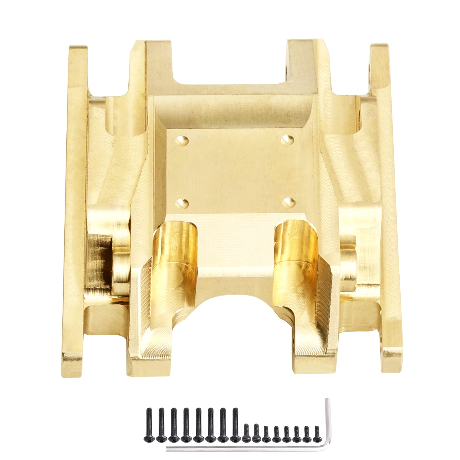 66g CrazyHobby Brass Skid Plate Transmission Mount Heavy Duty for TRX4M K10 High Trail F150 Bronco Defender 1/18 Crawler Car Upgrades (Gold)