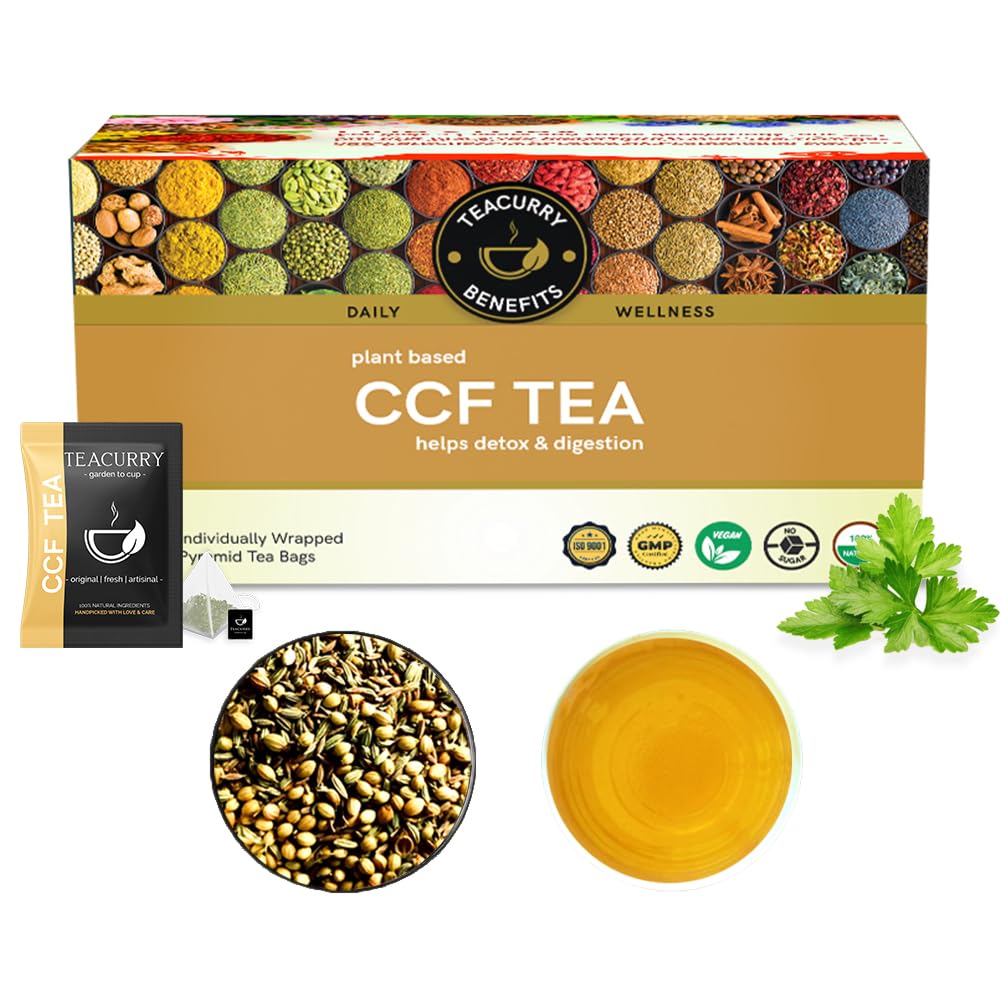 CCF Tea - 30 Tea Bags | CCF Detox Tea for Asthma & Digestive Health, Improves Eyesight & Skin | Cumin Coriander Fennel Tea for Migraine Relief