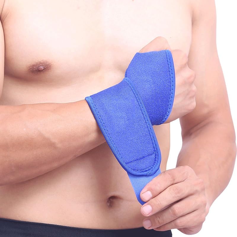 1PCS Reversible Wrist Brace Support Fitted Right Left Thumb Stabilizer Adjustable Wrist Support Wrap for Volleyball Badminton Blue